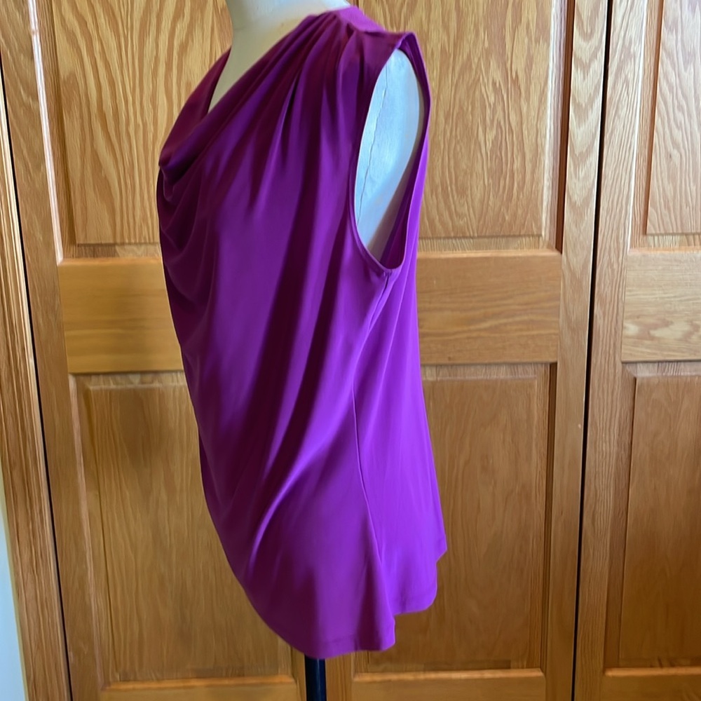 CDW Women's Purple Drape Scoop Neck Top - Picture 4 of 7